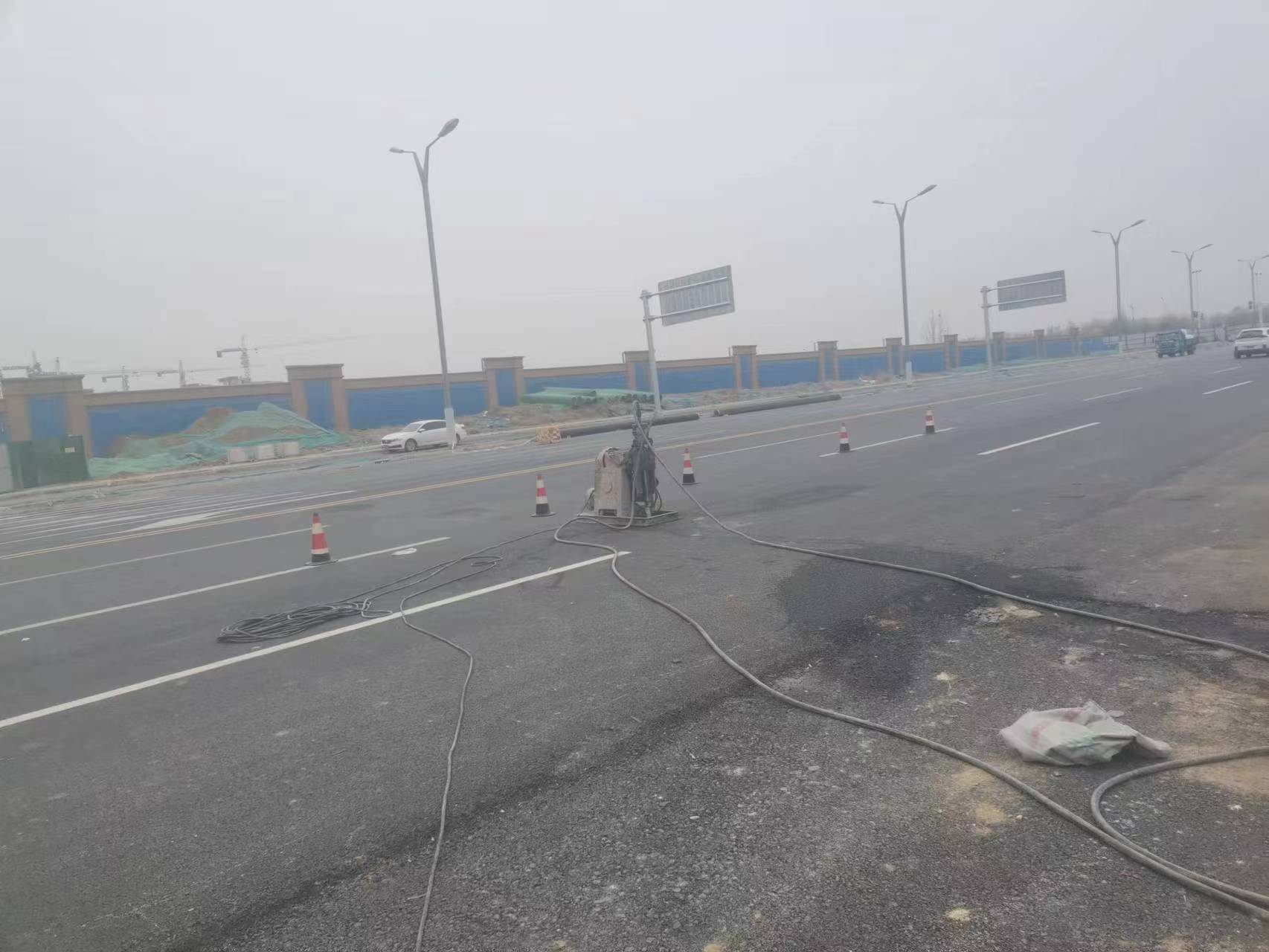 老街街道马路注浆